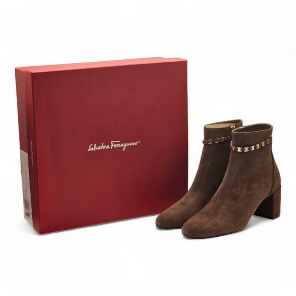 Salvatore Ferragamo Ghila Suede Ankle Boots - Picture 1 of 13